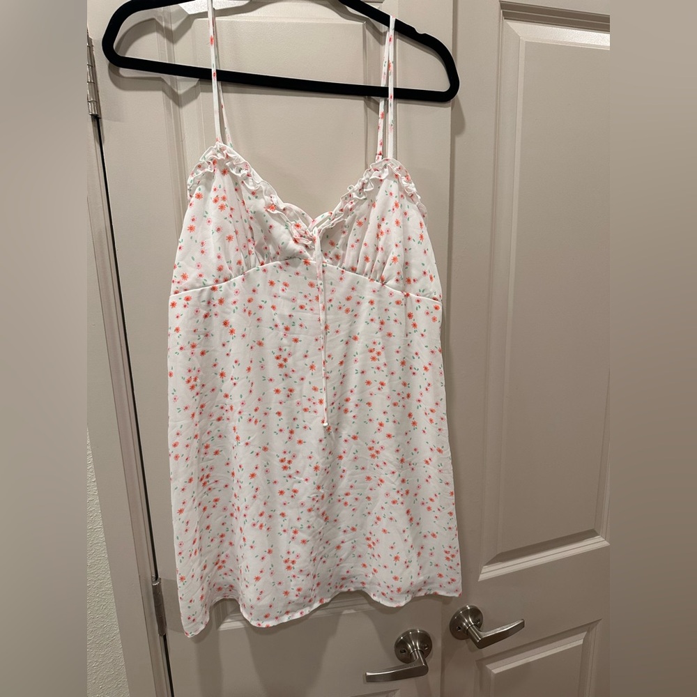 Wild Fable White and Pink Smocked Top